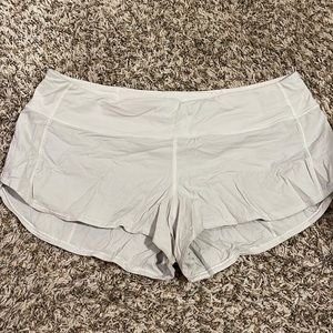 White / light gray lululemon 2” short! Size 10 reg